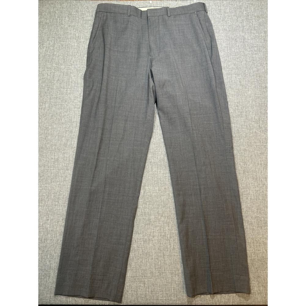 VTG Polo Ralph Lauren Mens Pleated Gray 100% Wool Dress Pants Size 36x32 Trouser